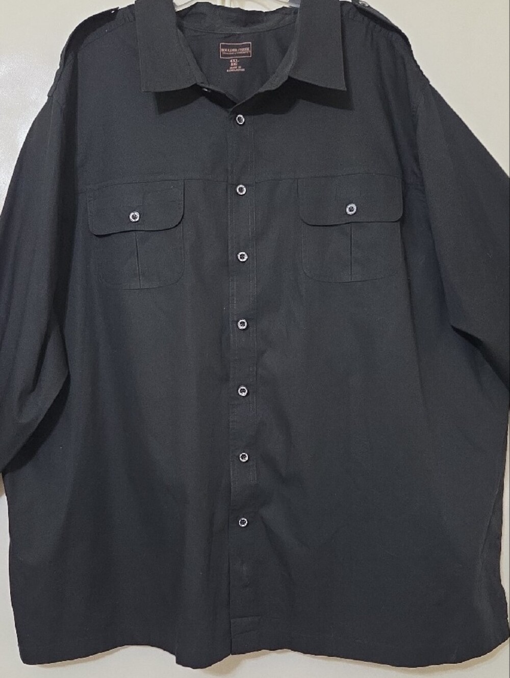 Boulder Creek Men's Blue Button-Front Men’s Shirt with Dual Chest Pockets - 4XL